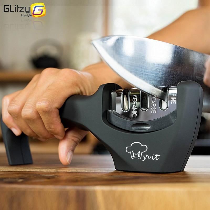 3 Stage Professional Kitchen Knife Sharpener - The TinyGen